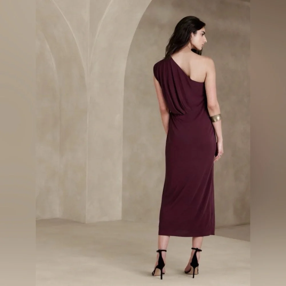NWT! Banana Republic New Pinot Noir Purple Radhi Midi Dress - Multiple 💛 - Picture 5 of 7